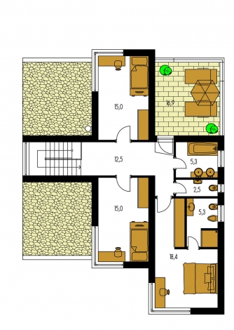 Image miroir | Plan de sol du premier étage - CUBER 13
